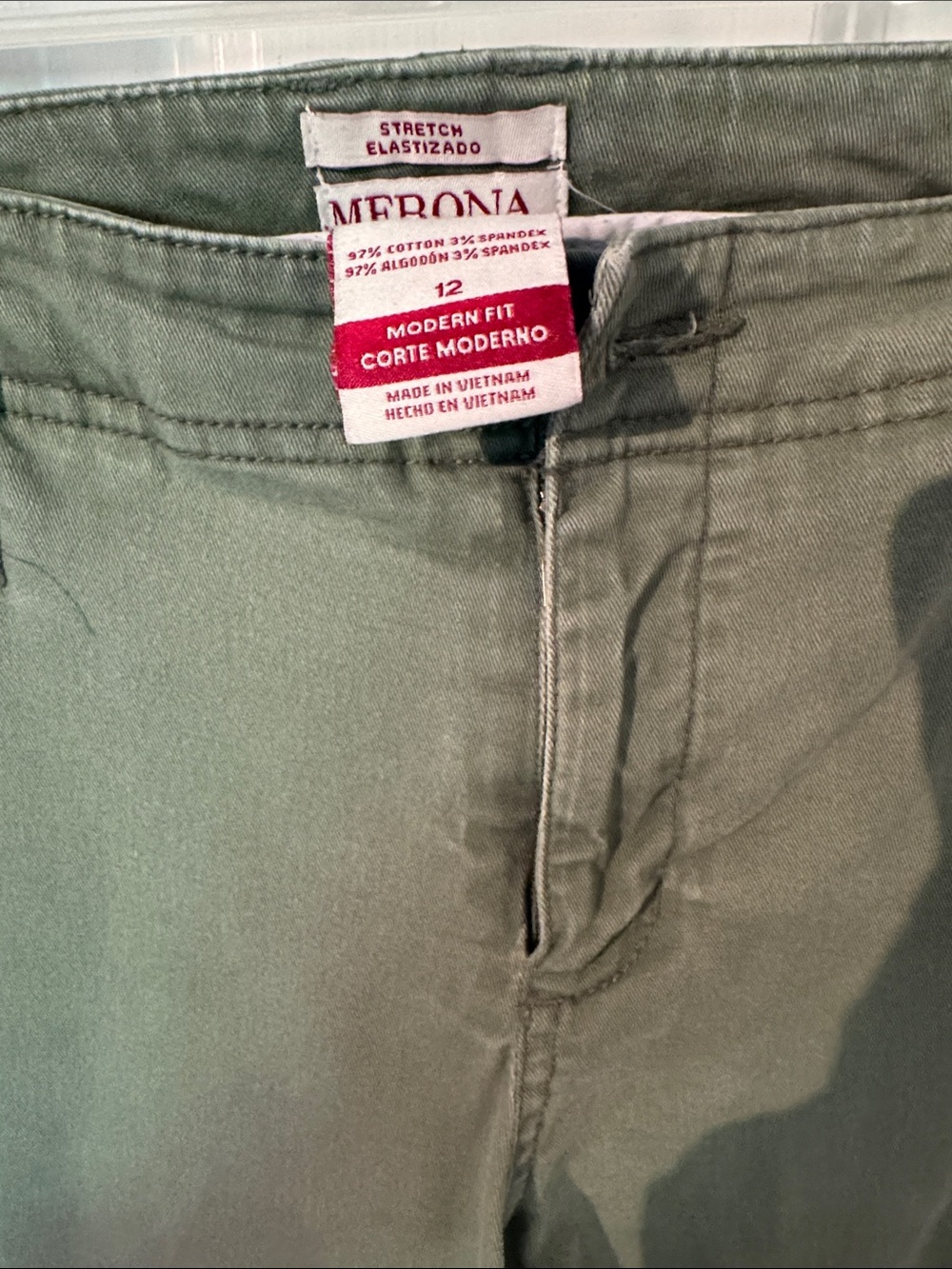 Merona Olive Stretch Modern Fit Trousers